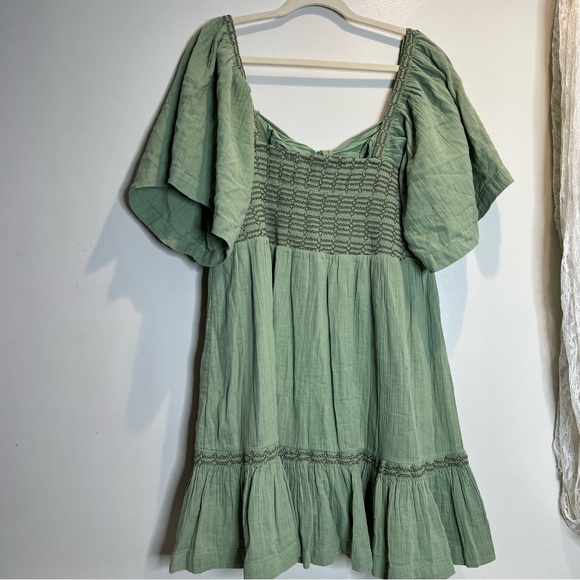 Free People Easy to Love Mini Dress Smocked Cute Romantic Babydoll - Picture 4 of 6